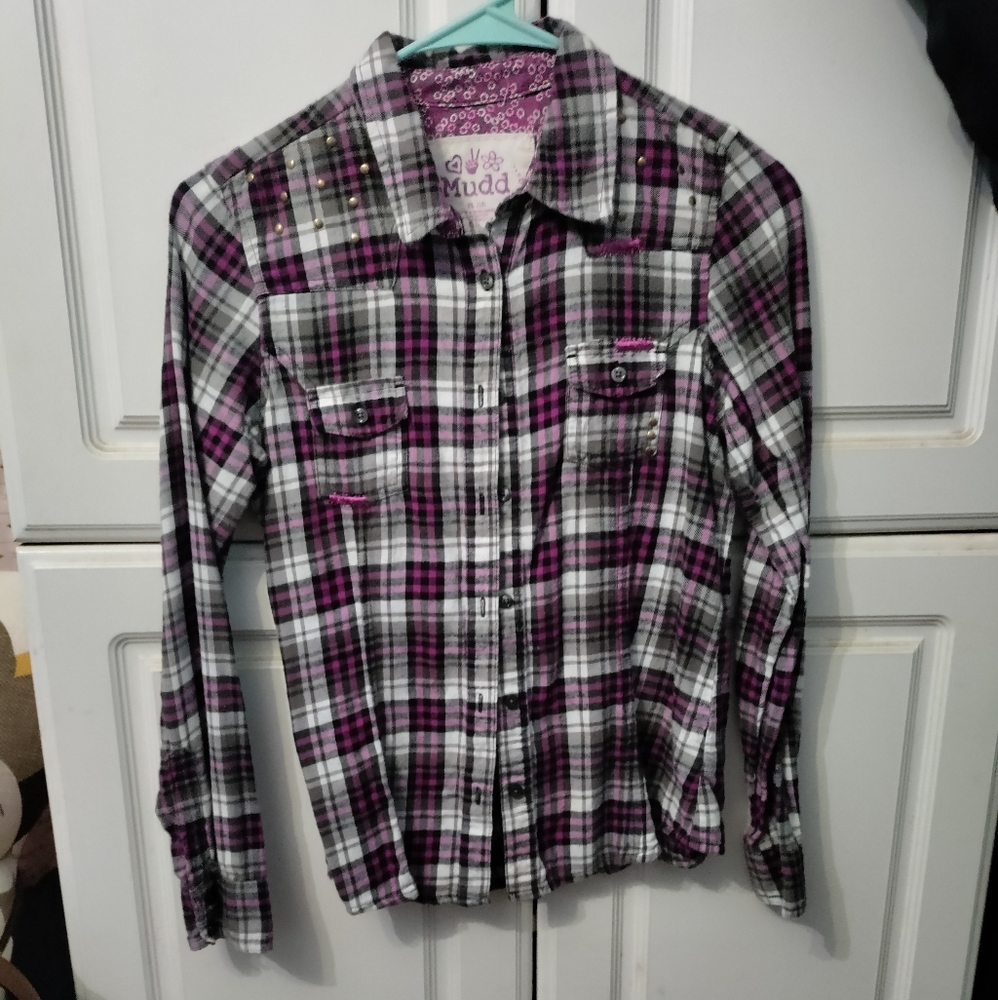 Mudd purple flannel with flowers